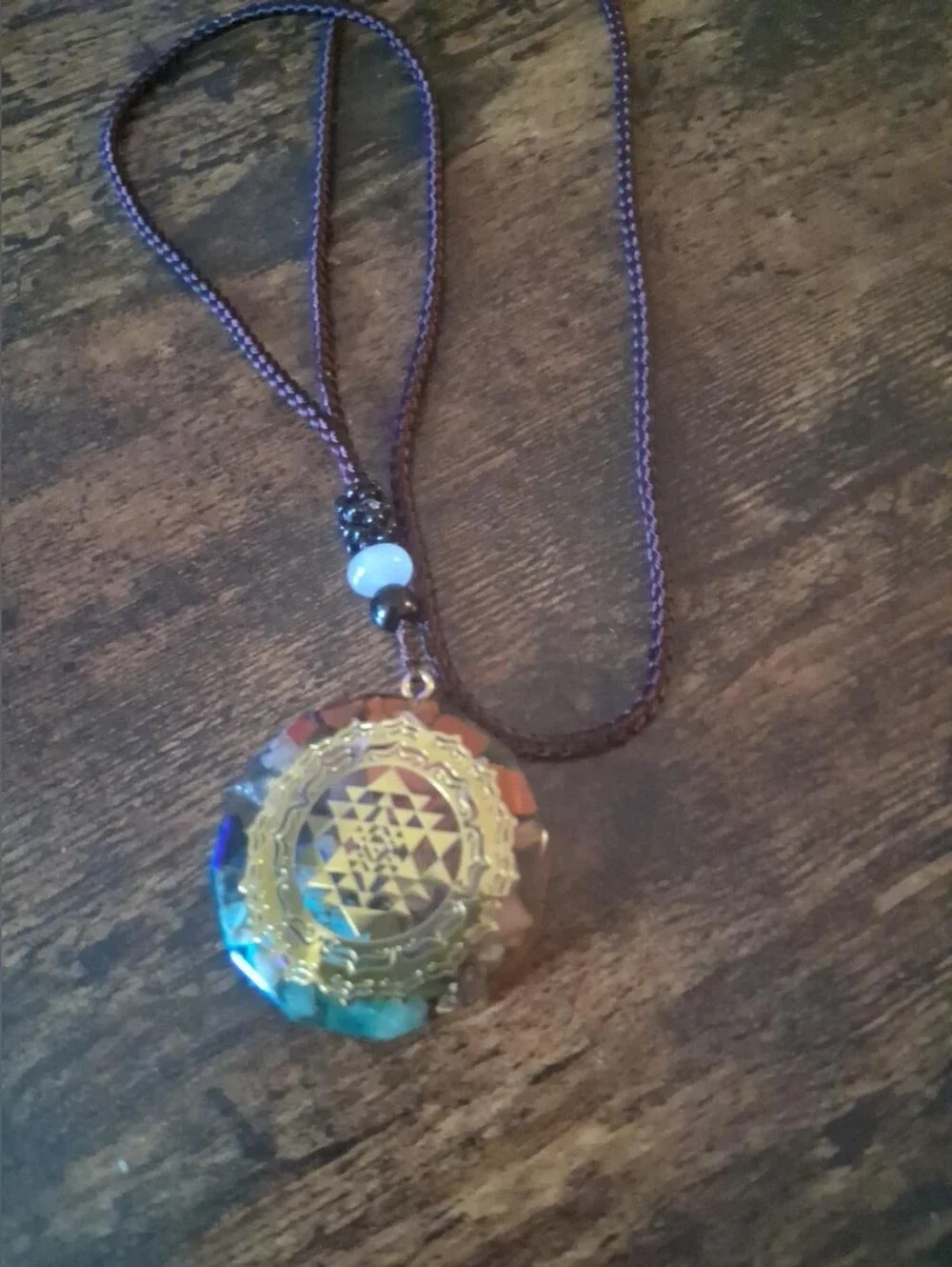 Chakra Stone & Sacred Geometry Pendant Necklace – Multicolor
